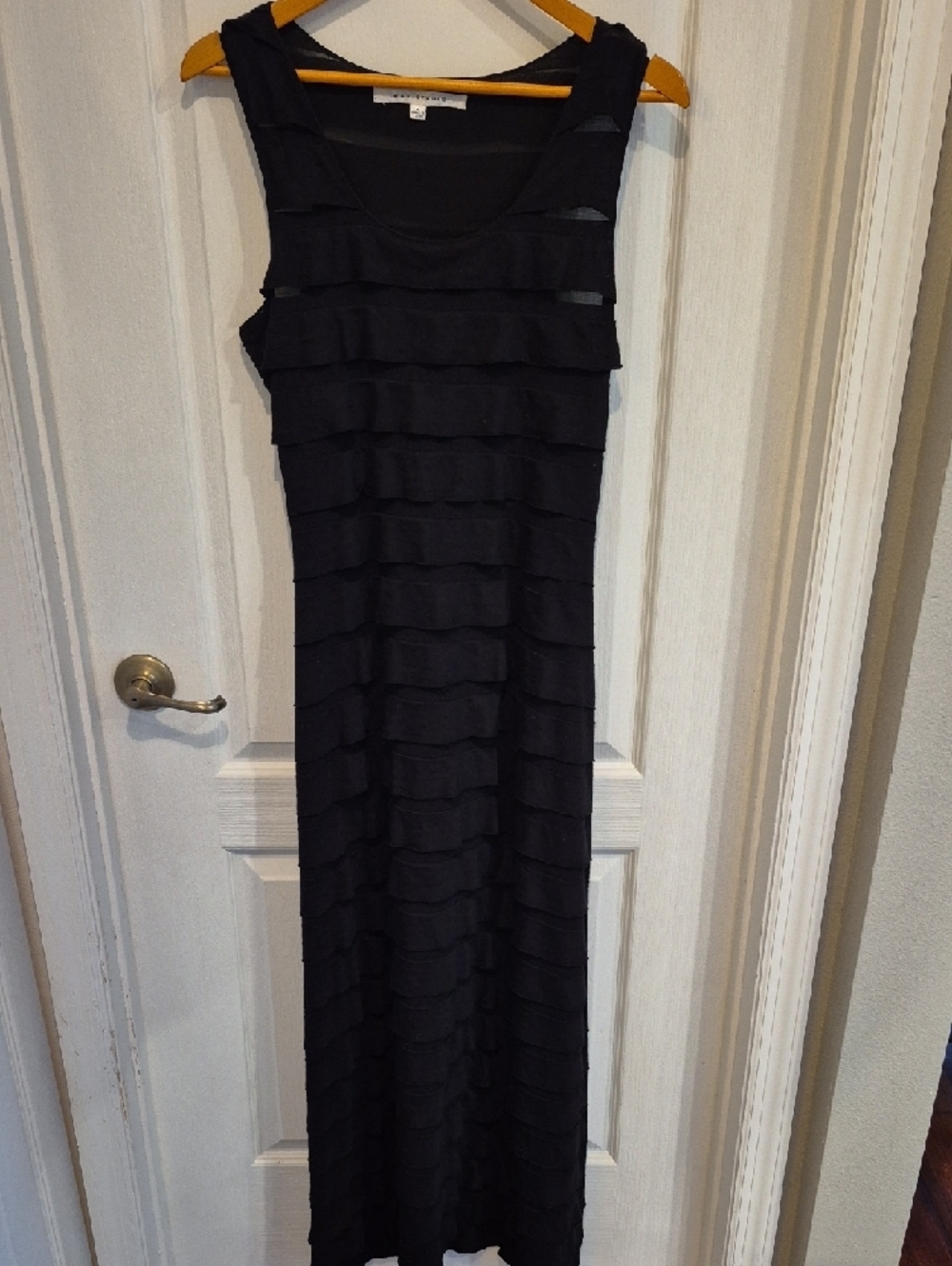 Max Studio Black Ruffle-Tier Scoop Neck Maxi Dress - Picture 2 of 9